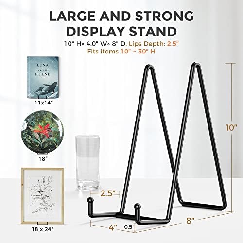10 Inch Large Plate Stands for Display - Metal Plate Holder Display Stand + Picture Frame Holder Stand + Small, alternate