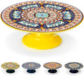 10 Inch Porcelain Cake Stand, Colorful Design, Celestial Harmony in Celestial Harmony