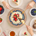 10 Inch Porcelain Cake Stand, Colorful Design, Celestial Harmony in Celestial Harmony, alternate view 2