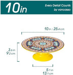 10 Inch Porcelain Cake Stand, Colorful Design, Celestial Harmony in Celestial Harmony, alternate view 3