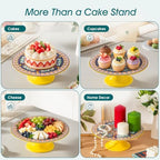 10 Inch Porcelain Cake Stand, Colorful Design, Celestial Harmony in Celestial Harmony, alternate view 7