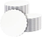10 Inch White Wave Cake Boards Round 15-Packs Circles Rounds Base Food-Grade Cardboard Wave Cake Plate(Thinner