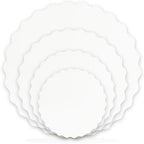 10 Inch White Wave Cake Boards Round 15-Packs Circles Rounds Base Food-Grade Cardboard Wave Cake Plate(Thinner, alternate