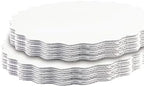 10 Inch White Wave Cake Boards Round 50-Packs Circles Rounds Base Food-Grade Cardboard Wave Cake Plate(Thinner, alternate