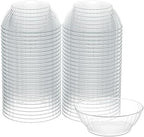 10 Oz Clear Plastic Bowls - 50 Pack disposable bowls - Premium Hard Small Plastic Bowls - Heavy Duty Ice Cream