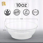 10 Oz Clear Plastic Bowls - 50 Pack disposable bowls - Premium Hard Small Plastic Bowls - Heavy Duty Ice Cream, alternate
