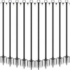 10 Pack 10 ft Heavy Duty Metal String Light Poles Adjustable Outdoor Lighting Stand for Patio, Backyard, Garden