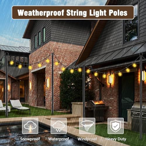 10 Pack 10Ft String Light Poles, alternate view 5