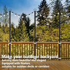 10 Pack 10Ft String Light Poles, Light Poles for Outside Lights with Fork, Outdoor Brackets Hanging Lights, alternate view 4