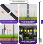 10 Pack 10Ft String Light Poles, Light Poles for Outside Lights with Fork, Outdoor Brackets Hanging Lights, alternate view 6