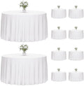 10 Pack 120 Inch Tablecloths Round White Table Cover in White