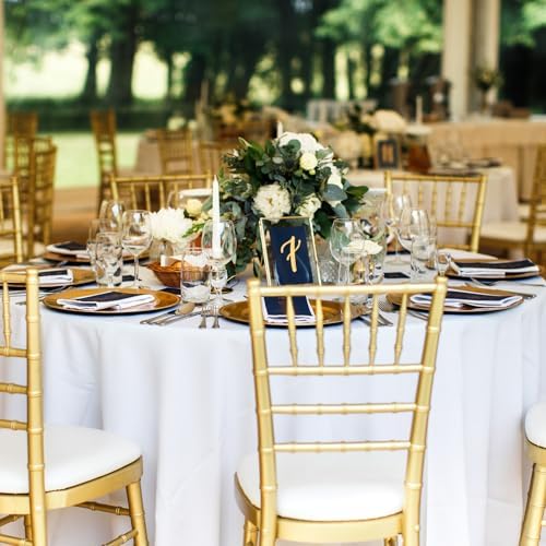 10 Pack 120 Inch Tablecloths Round White Table Cover in White, alternate view 6