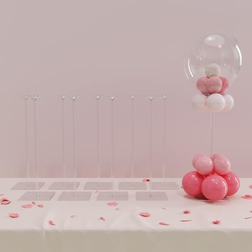 10-Pack 15.75-Inch Clear Acrylic Balloon Centerpiece Stands in 10 Count (Pack of 1) in Clear