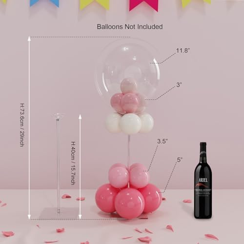 10-Pack 15.75-Inch Clear Acrylic Balloon Centerpiece Stands in 10 Count (Pack of 1) in Clear, alternate view 2