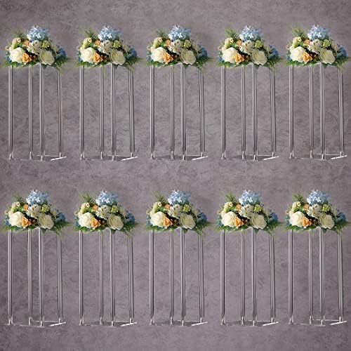 10-Pack 15.75-Inch Clear Acrylic Flower Stands in 23.75 INCH in Clear