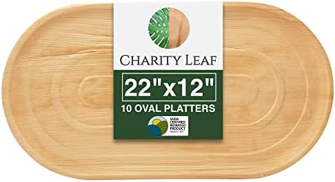 10-Pack 22"x12" Disposable Bamboo Trays |, Compostable Platters for Weddings, Charcuterie Boards & Events in