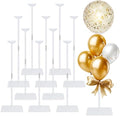 10 Pack 24 Inch Reusable Acrylic Balloon Stand Kit - Heavy Duty, Adjustable Height with Sticks and Base, Balloon