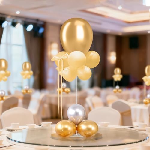 10 Pack 24 Inch Reusable Acrylic Balloon Stand Kit - Heavy Duty, Adjustable Height with Sticks and Base, Balloon, alternate