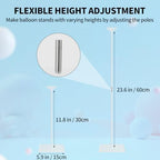 10 Pack 24 Inch Reusable Acrylic Balloon Stand Kit - Heavy Duty, Adjustable Height with Sticks and Base, Balloon, alternate