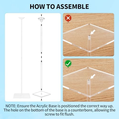 10 Pack 24 Inch Reusable Acrylic Balloon Stand Kit - Heavy Duty, Adjustable Height with Sticks and Base, Balloon, alternate