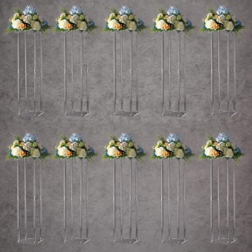 10-Pack 31.5-Inch Clear Acrylic Flower Stands in 23.75 INCH in Clear