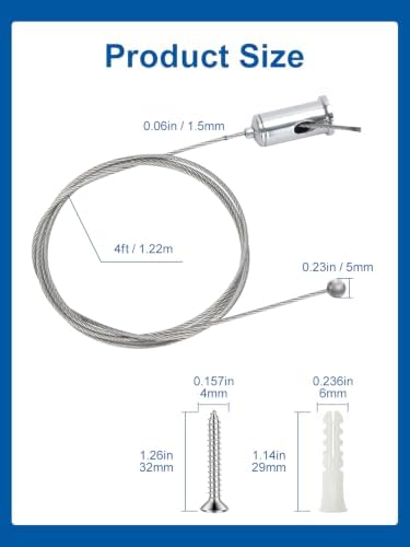 10-Pack 4FT/1.2m Hexagon Garage Lights Suspension Cables Kit, alternate view 2