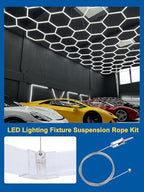10-Pack 4FT/1.2m Hexagon Garage Lights Suspension Cables Kit, alternate view 3