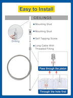 10-Pack 4FT/1.2m Hexagon Garage Lights Suspension Cables Kit, alternate view 6