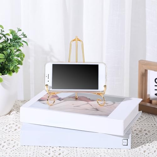 10 Pack 6 Inch Iron Plate Stands for Display, Gold Easel Stands for Photo, Picture Frame, Decorative Plate, alternate view 2