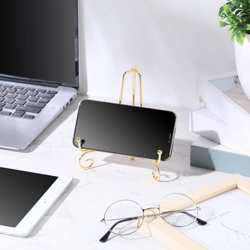 10 Pack 6 Inch Iron Plate Stands for Display, Gold Easel Stands for Photo, Picture Frame, Decorative Plate, alternate view 6