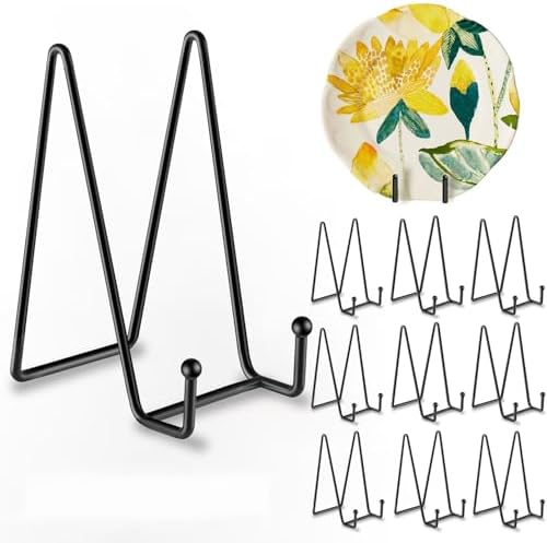 10 Pack 6 Inch Plate Stands for Display, Plate Holder Display Stand in Black