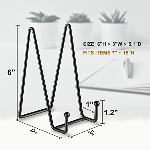 10 Pack 6 Inch Plate Stands for Display, Plate Holder Display Stand in Black, alternate view 2