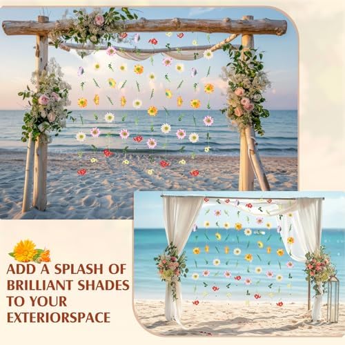 10 Pack 60 ft Hanging Flower Garland Artificial Wildflower Vines Backdrop, Floating Silk Floral Garlands for, alternate view