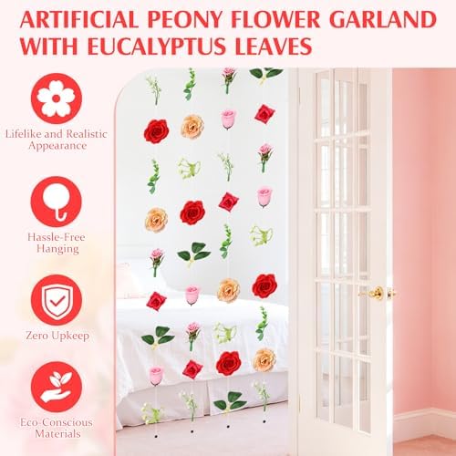 10 Pack 60 ft Hanging Flower Garland Artificial Wildflower Vines Backdrop, Floating Silk Floral Garlands for, alternate view