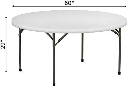 10-Pack! 60" Round White Plastic Folding Table Perfect for Wedding Party Bistro Restaurant Picnic School Lecture, alternate