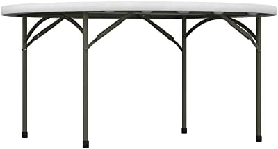 10-Pack! 60" Round White Plastic Folding Table Perfect for Wedding Party Bistro Restaurant Picnic School Lecture, alternate