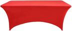 10-Pack 6ft Red Spandex Table Covers for Rectangle Standard Folding Tables - Wrinkle Resistant Stretch, alternate view 7