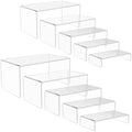 10 Pack acrylic display stand, Acrylic Display Risers, 5 Sizes Clear Product Stand, Jewelry Display Riser Shelf