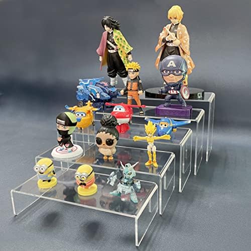 10 Pack acrylic display stand, Acrylic Display Risers, 5 Sizes Clear Product Stand, Jewelry Display Riser Shelf, alternate