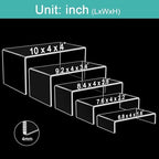 10 Pack acrylic display stand, Acrylic Display Risers, 5 Sizes Clear Product Stand, Jewelry Display Riser Shelf, alternate