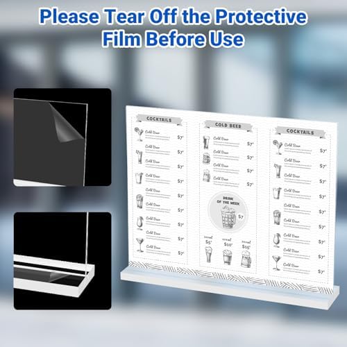 10 Pack Acrylic Sign Holder 11 x 8.5 Horizontal, Double-Sided Clear Sign Holder Plastic Stands for Display, T, alternate view