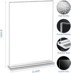 10 Pack Acrylic Sign Holder 4x6, Double-Sided Stand up Table Top Sign Holders, Clear Acrylic Picture Frame Paper, alternate