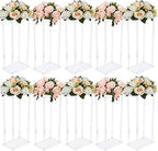 10 Pack Acrylic Vase Flower Wedding Stand Tabletop Flower Column Centerpieces Clear Display Rack Vase Stand