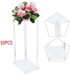 10 Pack Acrylic Vase Flower Wedding Stand Tabletop Flower Column Centerpieces Clear Display Rack Vase Stand, alternate view 6