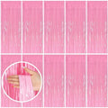 10 Pack Backdrop Party Decorations Pink Tinsel Curtain Party Backdrop Foil Fringe Birthday Decorations Photo