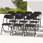 10 Pack Black Folding Chairs for School Events Wedding Party Picnic