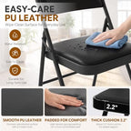 10 Pack Black Padded Folding Chairs with Metal Frame, alternate view 4