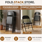 10 Pack Black Padded Folding Chairs with Metal Frame, alternate view 6