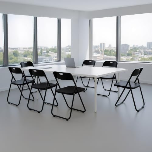 10 Pack Black Plastic Folding Chairs, Lightweight Foldable Chair, alternate view 6