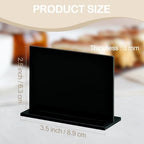 10 Pack Black Rectangle Acrylic Signs With Stand, 3.5x2.7 Inch Blank Black Acrylic Sign with Base, DIY Buffet, alternate view